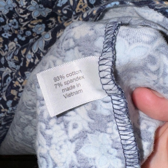 Lane Bryant Blue Flowered Short Sleeve Shirt Size 18/20 - Picture 4 of 6